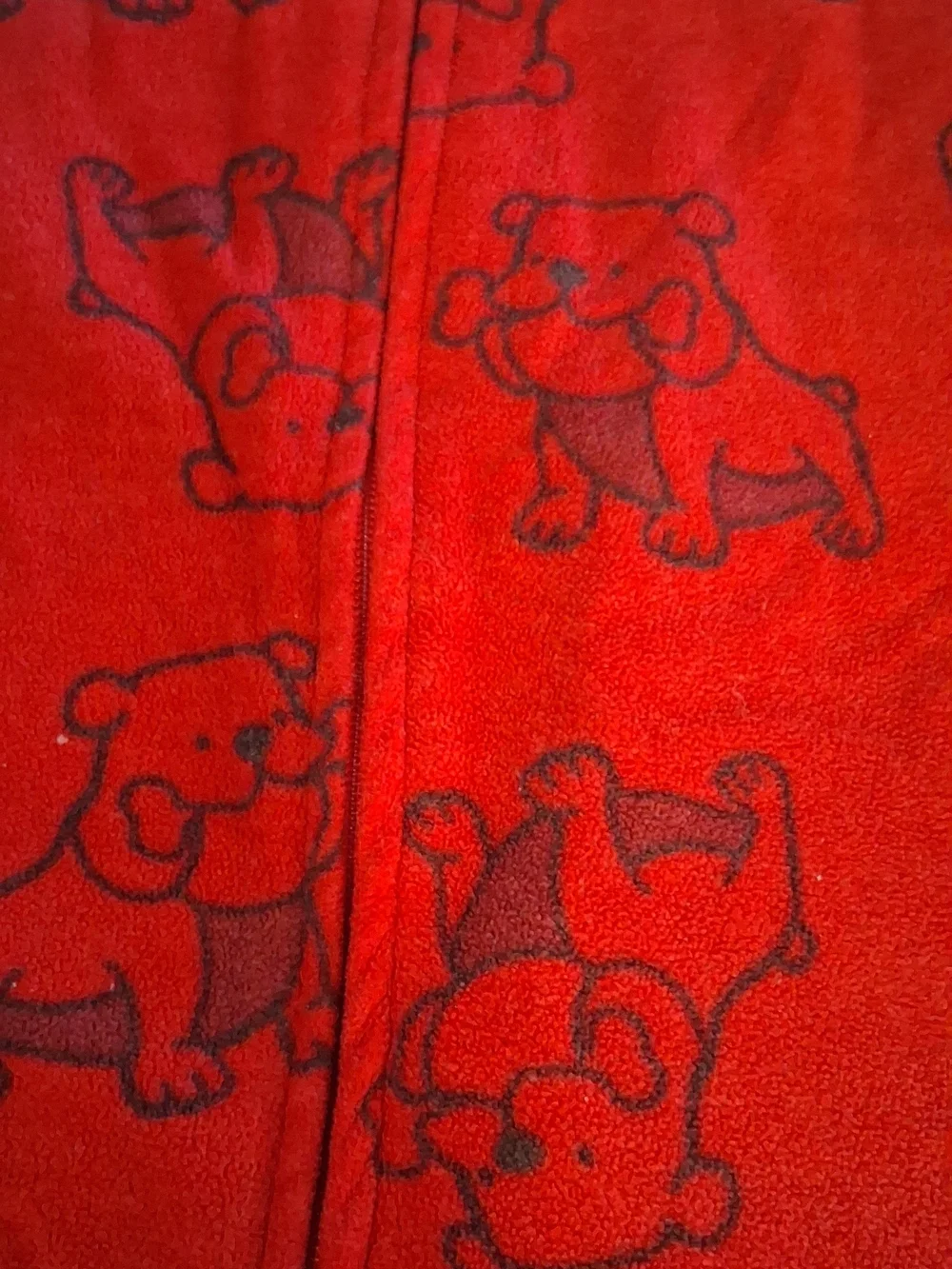 Red Puppy Print Footed One-Piece Pajamas for Kids 6M 260895